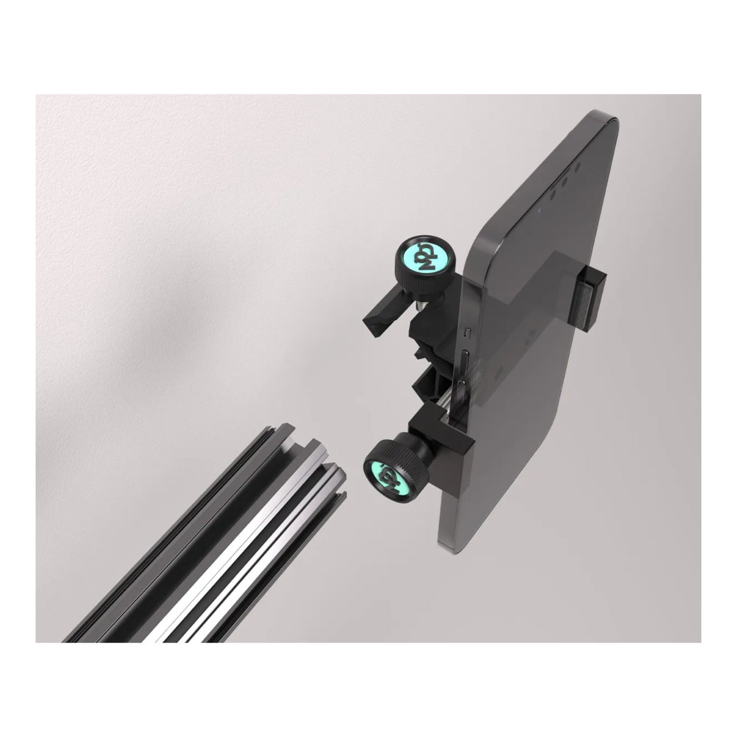 Target MOD System tablet holder showing flexible arm adjustment