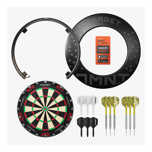 Target Darts Omni Ultimate Home Set Up complete bundle with auto scoring ring and dartboard