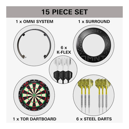 15-piece dart set with components labeled on a white background