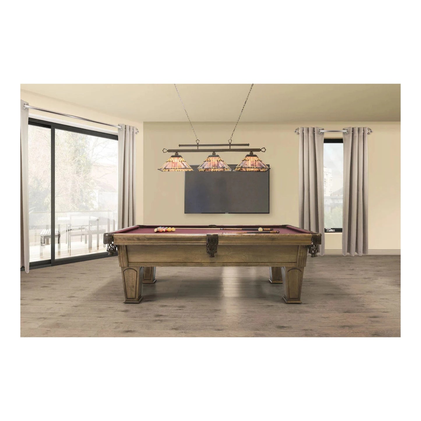 Tentation Pool Table White Birch Full View