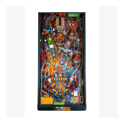 Premium Stern Pinball. Pinball machine with 'The Walking Dead' theme on a white background