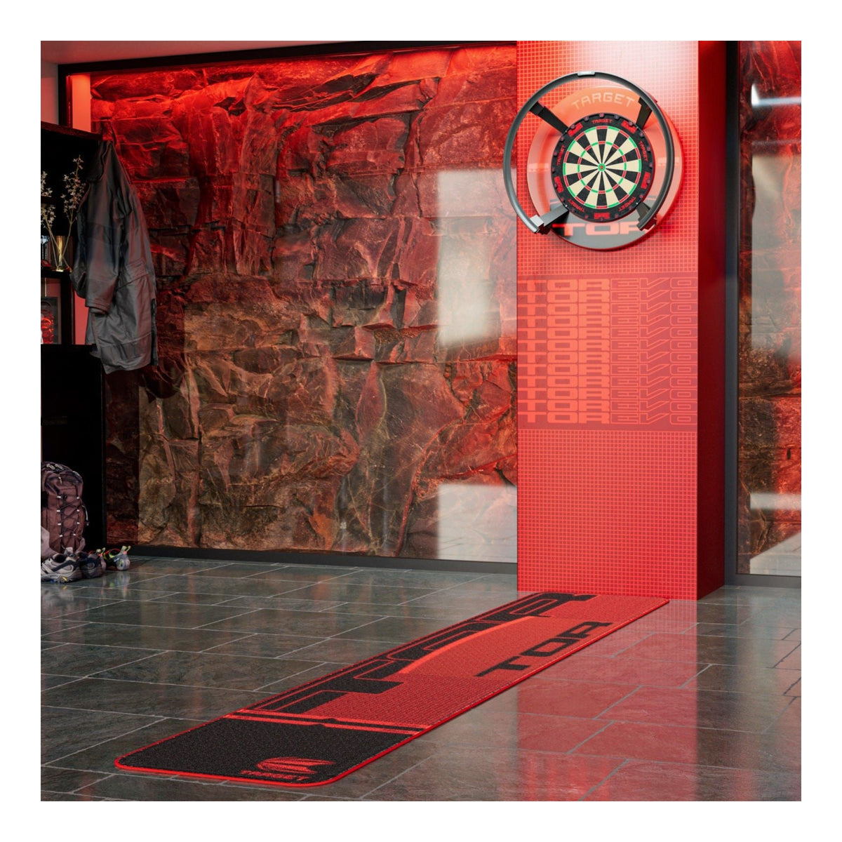 TOR Dart Mat with Built-In Throw Lines | Non-Slip Floor Protection