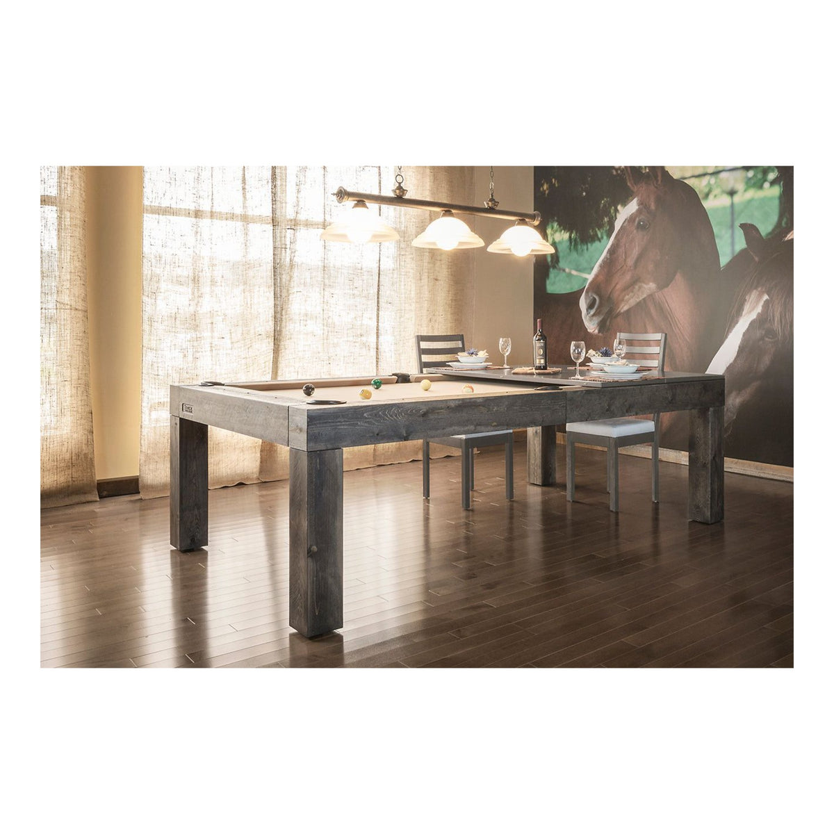 Track Solid Wood Dining Pool Table