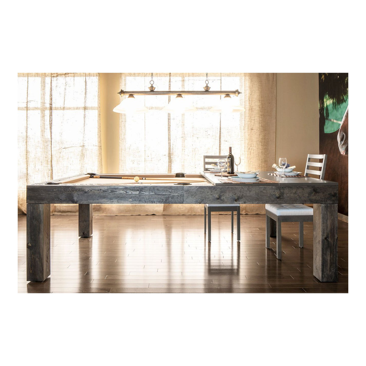 Track Solid Wood Dining Pool Table