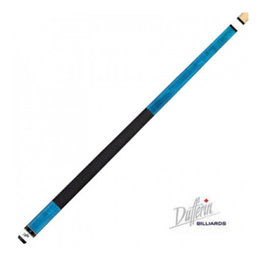 Dufferin 230 Fashion Series pool cue featuring a vibrant Turquoise stain and nylon wrap