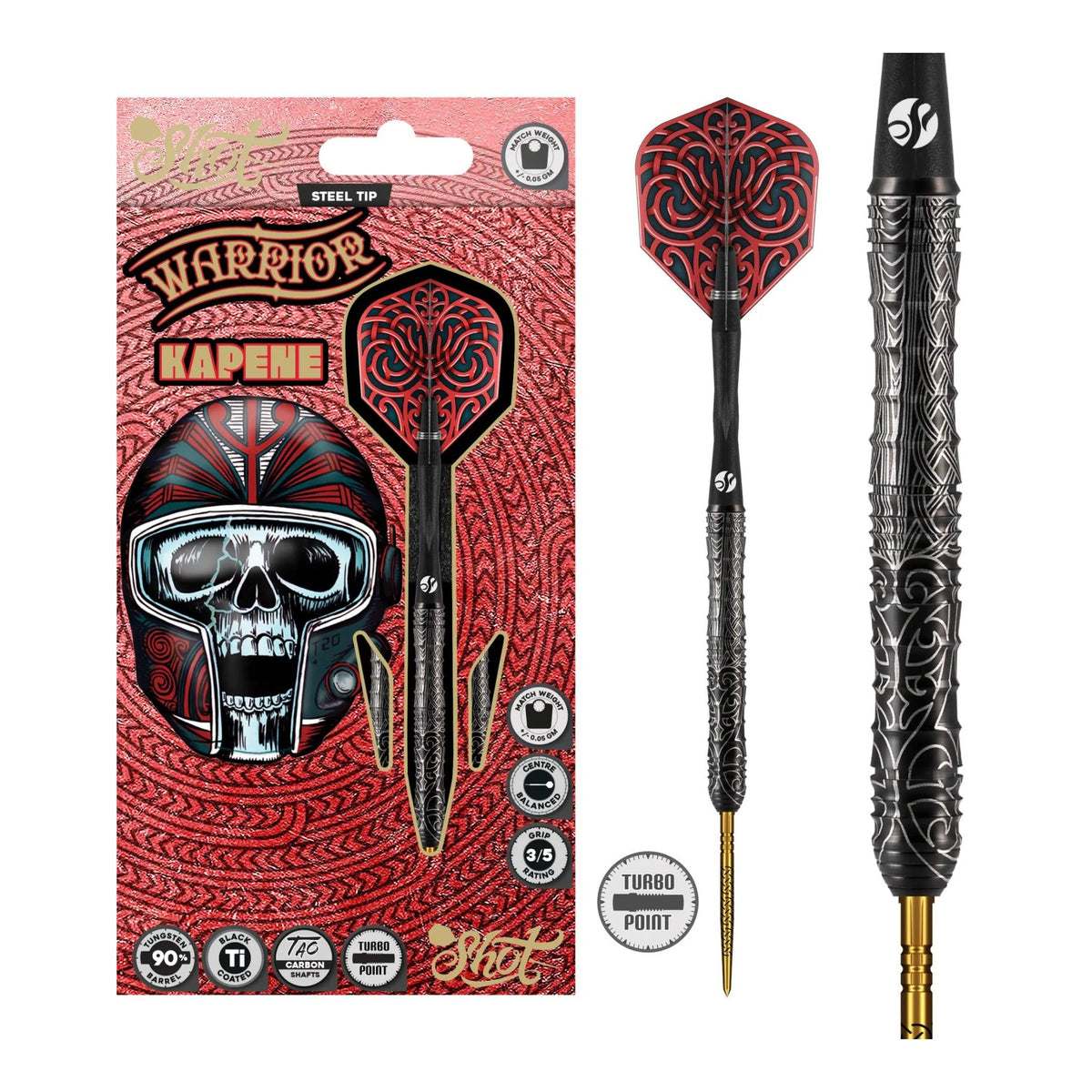 Warrior Kapene Turbo Point 90% Steel Tip Darts