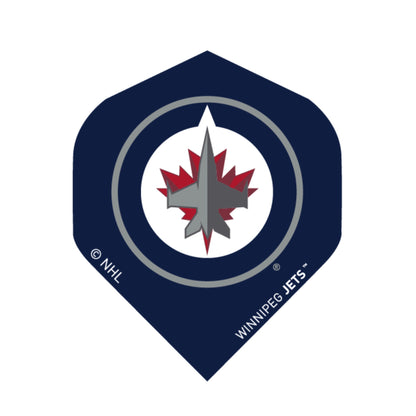 Dart flight with Winnipeg Jets logo on a white background