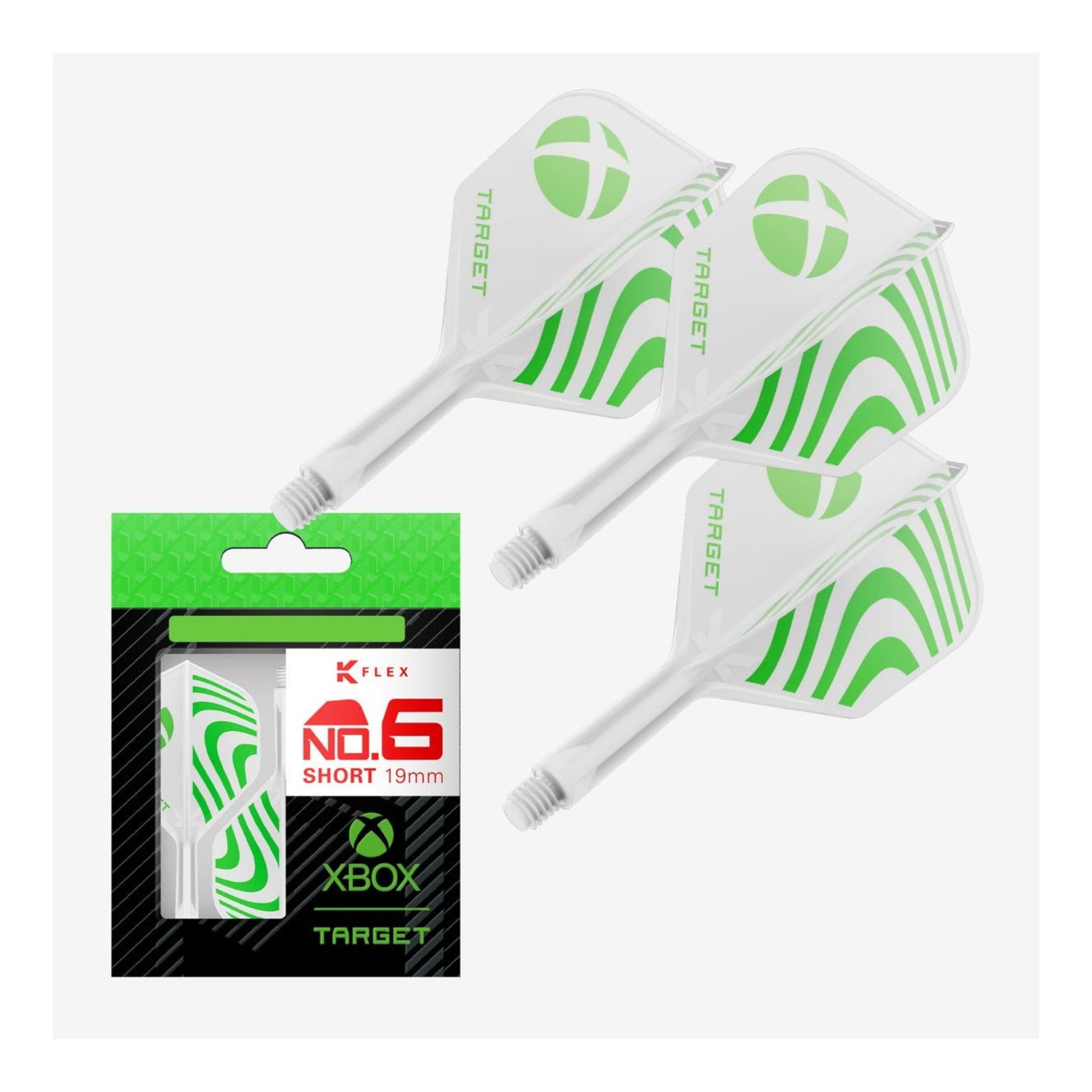 Target Xbox K-Flex No.6 white flight and shaft system packaging