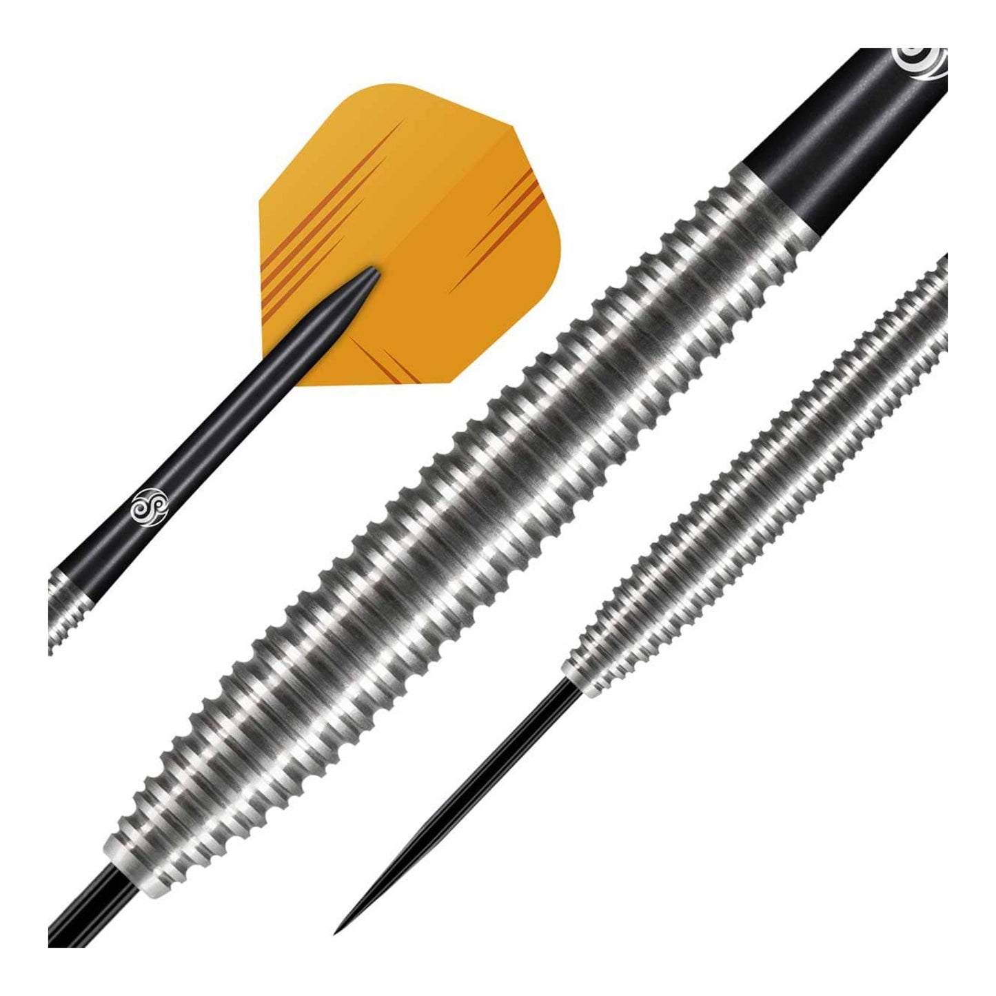 Close up of ring and scallop grip on Zen Dojo tungsten dart barrel