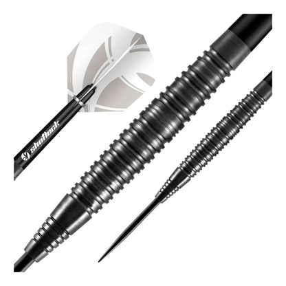 Close up of ring grip and black titanium coating on Zen Satori dart barrel