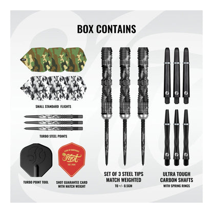 Camo Longshot Turbo Point - 95% Steel Tip Darts