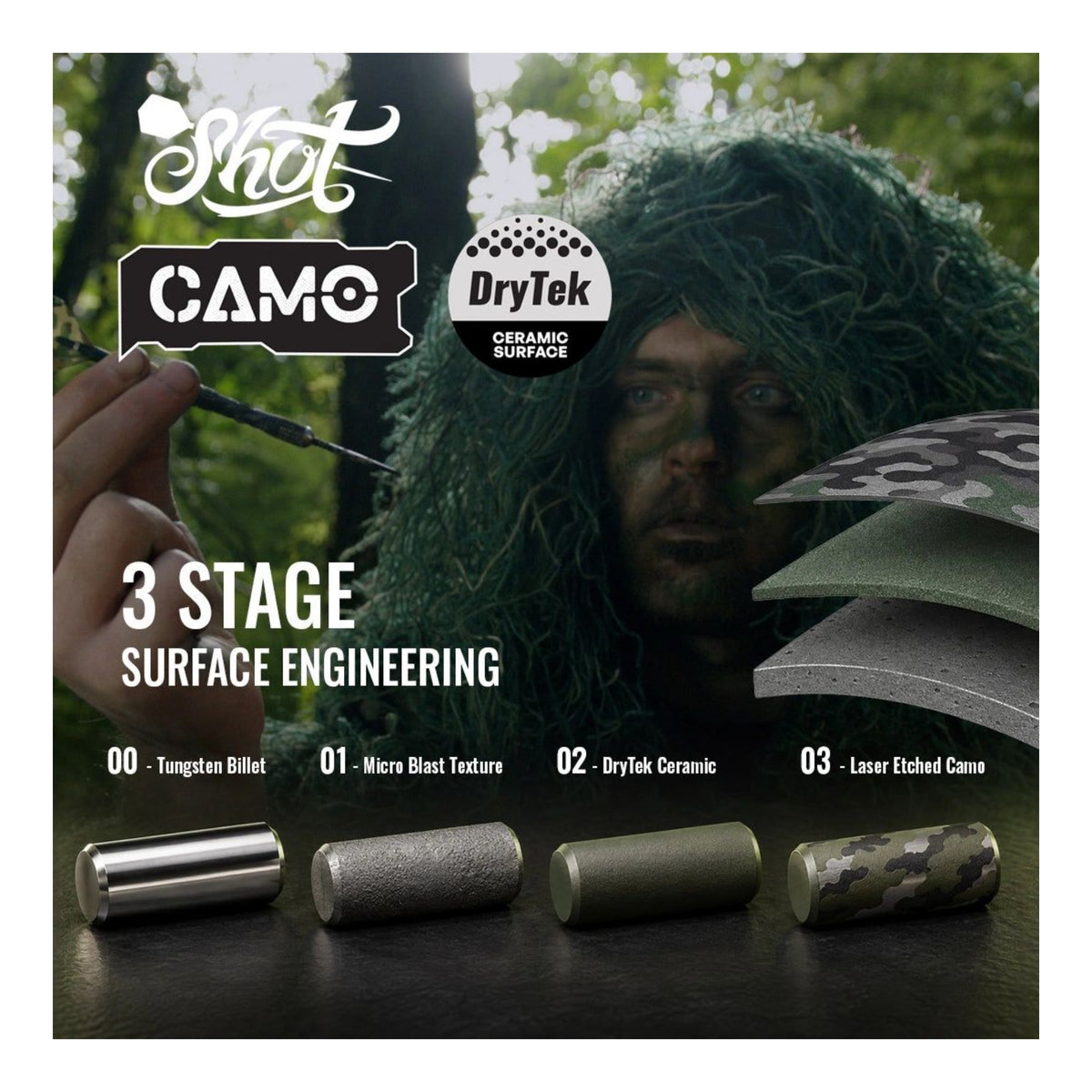 Camo Longshot Turbo Point - 95% Steel Tip Darts