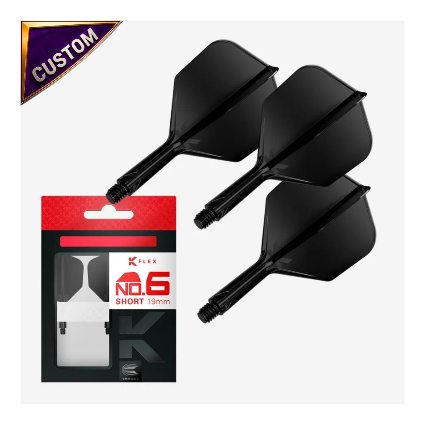 Custom Target K-Flex No.2 Black Dart Flights - AI Design Studio