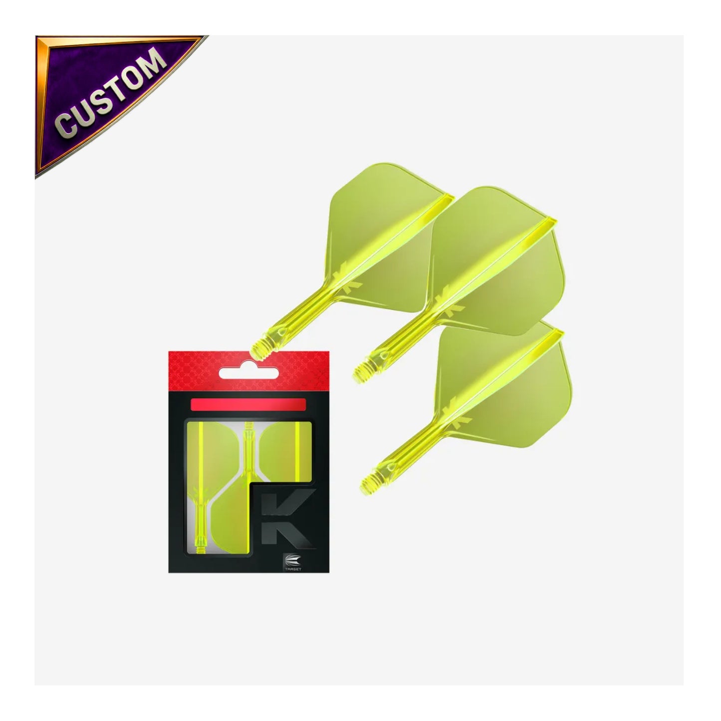 Custom Target K-Flex No.2 Neon Yellow Dart Flights - AI Design Studio