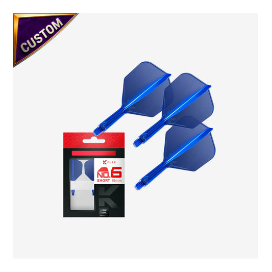 Custom Target K-Flex No.6 Neon Blue  Dart Flights - AI Design Studio