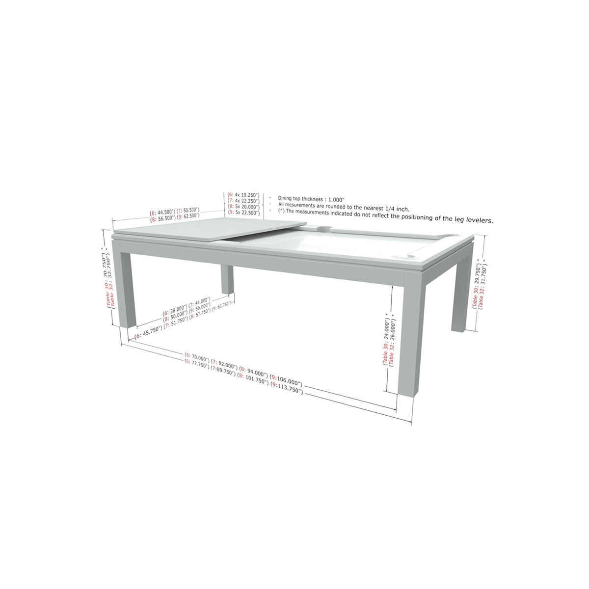Canada Billiard La Condo Convertible Pool & Dining Table