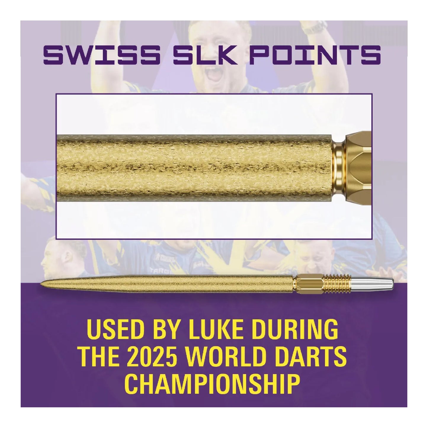 Laser-etched Luke Littler logo and World Champion trophy detail on barrel.