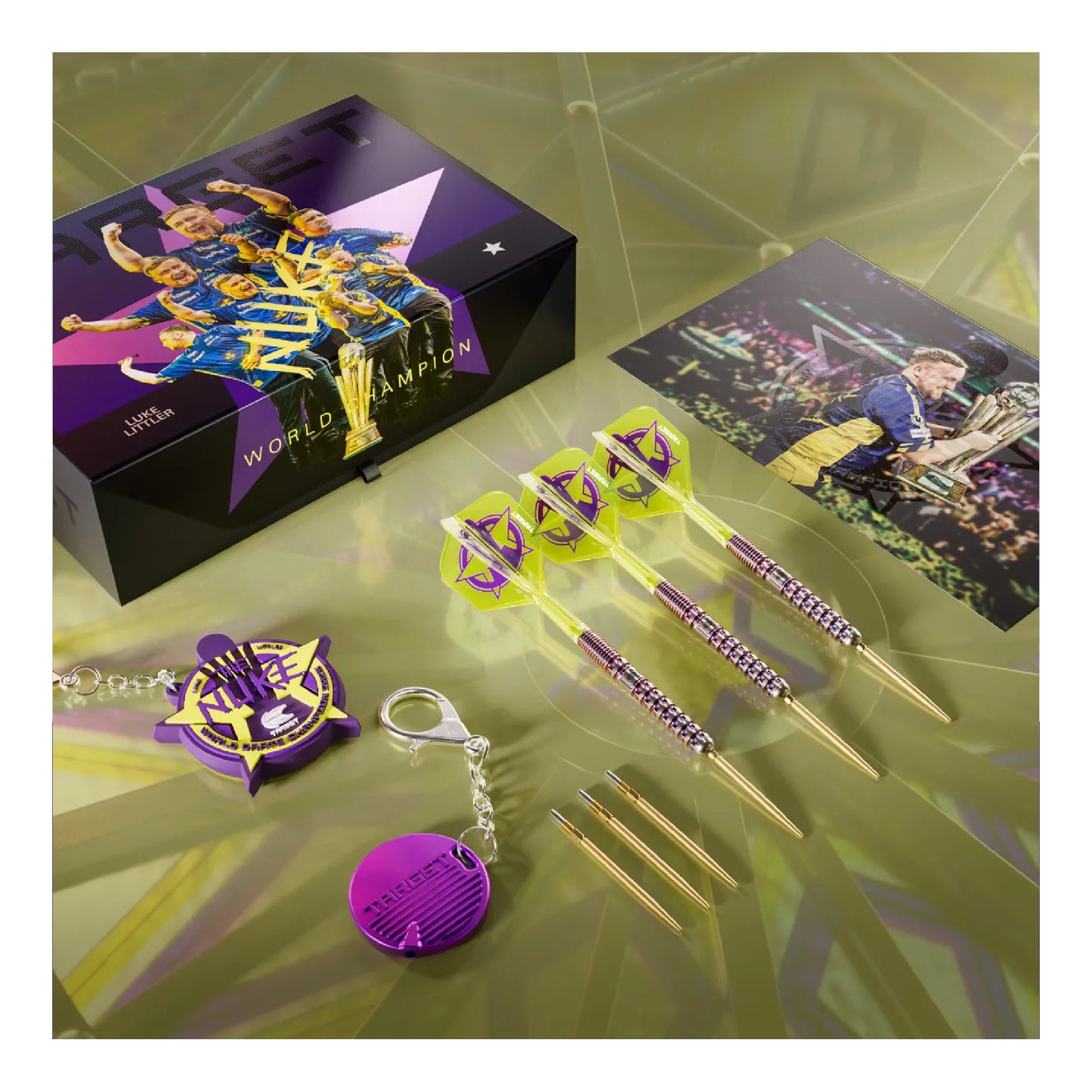 Collector’s edition packaging of Luke Littler World Champion SP darts.