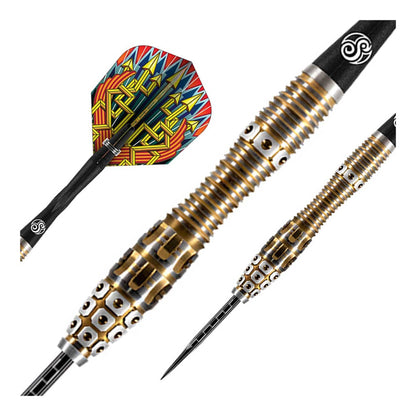 Close up of Testudo and Colosseum grip texture on Shot Roman Empire Legion dart barrel