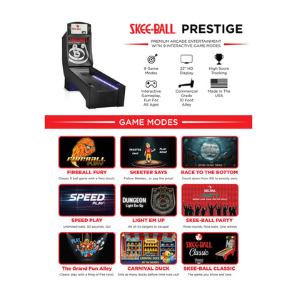 Game modes available on Skee-ball PRESTIGE