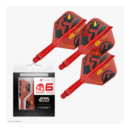 The official Star Wars Darth Maul K-Flex integrated flight and shaft system in No.6 shape, showing the red and black Sith design.