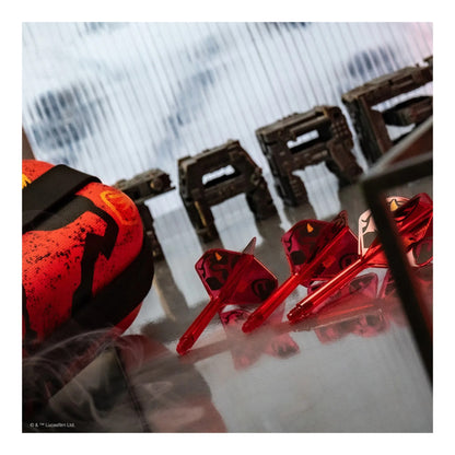 The official Star Wars and Target Darts branded packaging for the Darth Maul K-Flex.