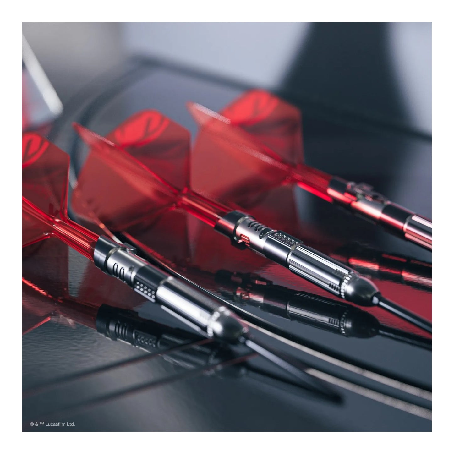 A close-up of the 95% tungsten barrel, showing the laser-engraved helmet motif and chest panel details.