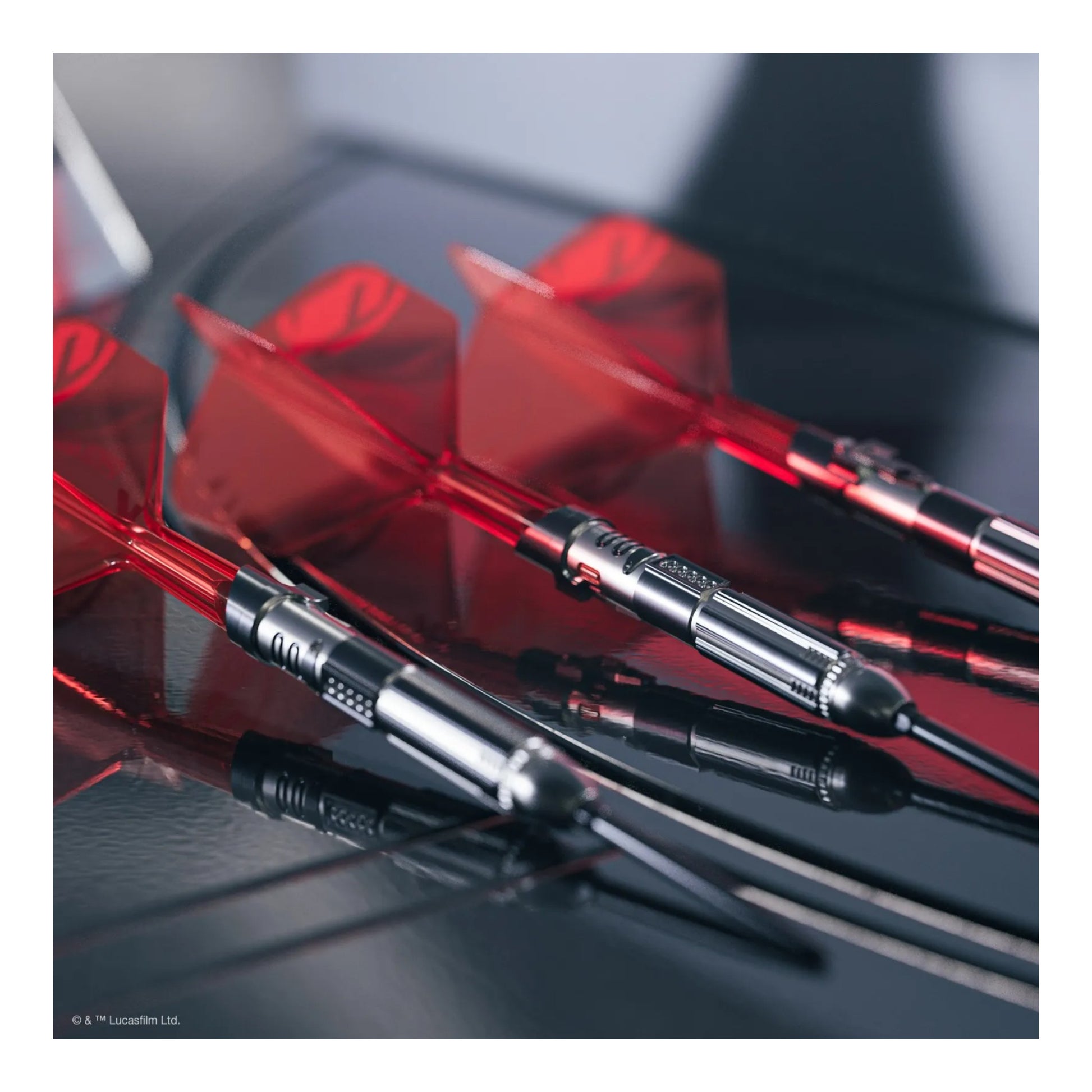 A close-up of the 95% tungsten barrel, showing the laser-engraved helmet motif and chest panel details.