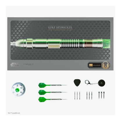 A close-up of the 95% tungsten barrel, showing the polished finish and hilt-inspired grip zones.