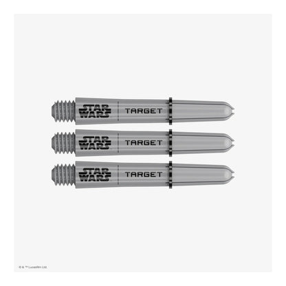 The official Star Wars Pro Grip Shafts by Target, shown in Short grey, Intermediate grey, and Medium grey.