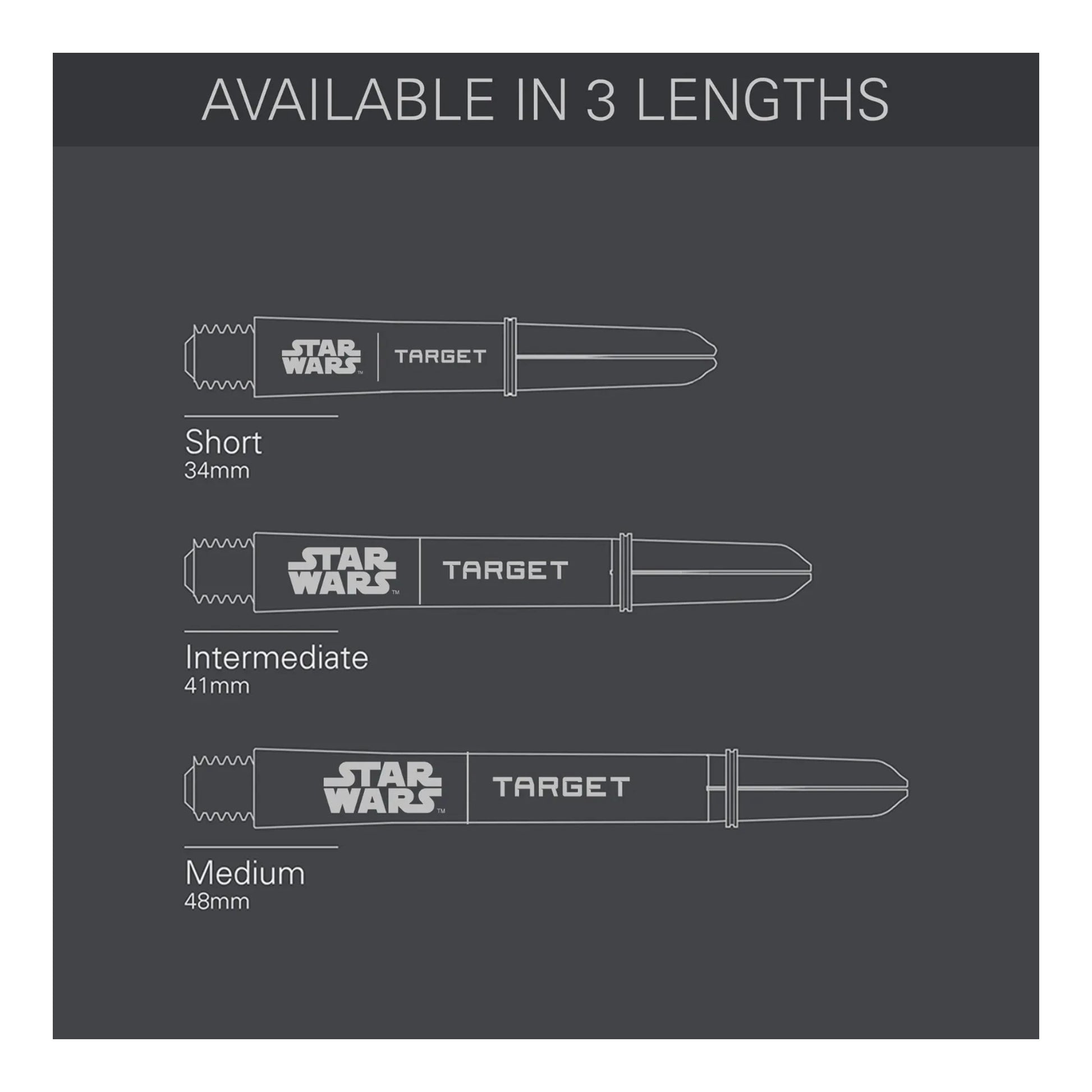 A 3-pack of the Star Wars Pro Grip shafts in Grey