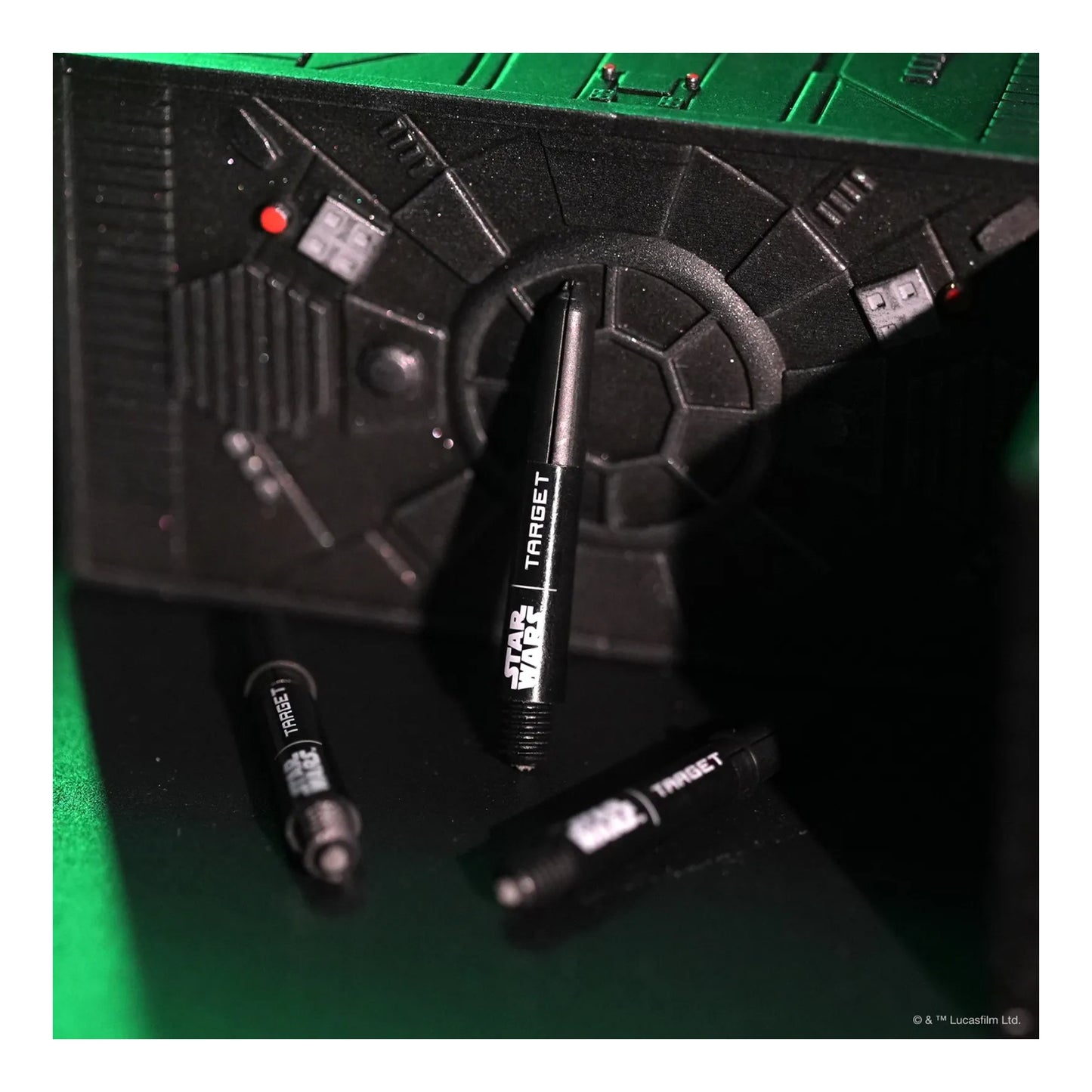 The official Star Wars and Target Darts branded packaging for the Pro Grip Shafts.