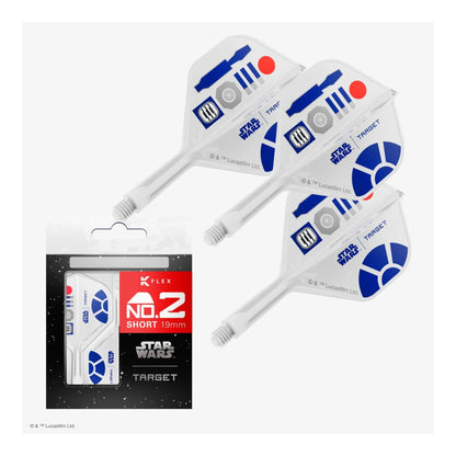 The official Star Wars R2-D2 K-Flex integrated flight and shaft system in the classic No.2 shape, showing the white and blue design.