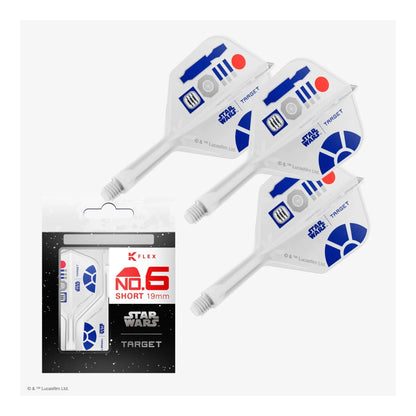 The official Star Wars R2-D2 K-Flex integrated flight and shaft system in No.6 shape, showing the white and blue design.