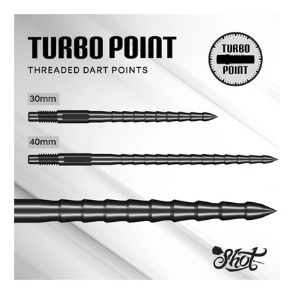 Shot Turbo RS Steel Tip Dart Points - Black